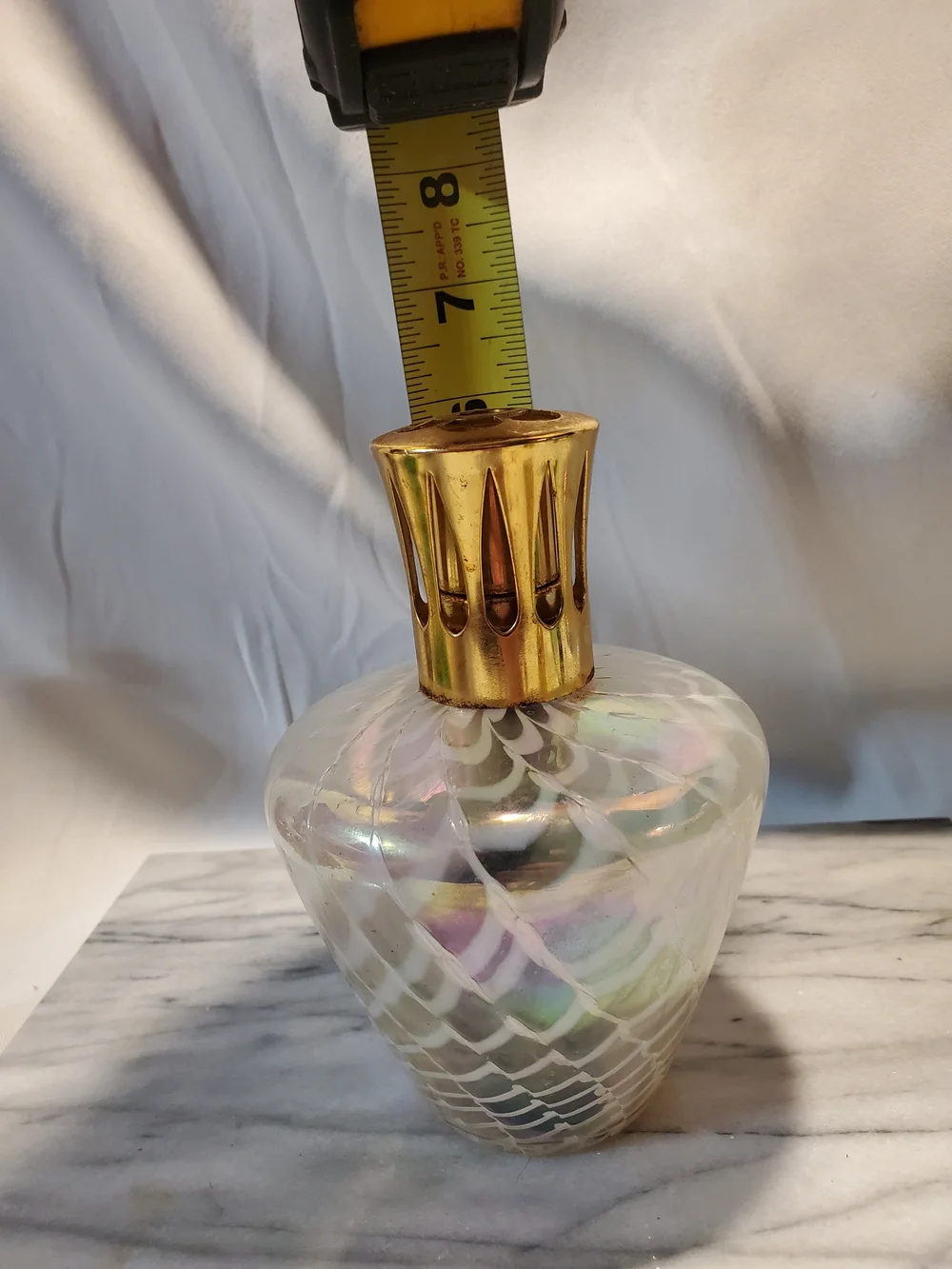 Hand-Blown Opalescent Art Glass Fragrance Oil Lamp, Scentier Style – 6